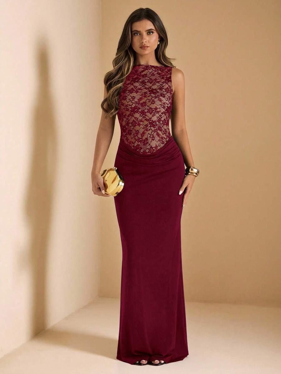 SHEIN BORDOWA SUKIENKA KORONKA S06__M