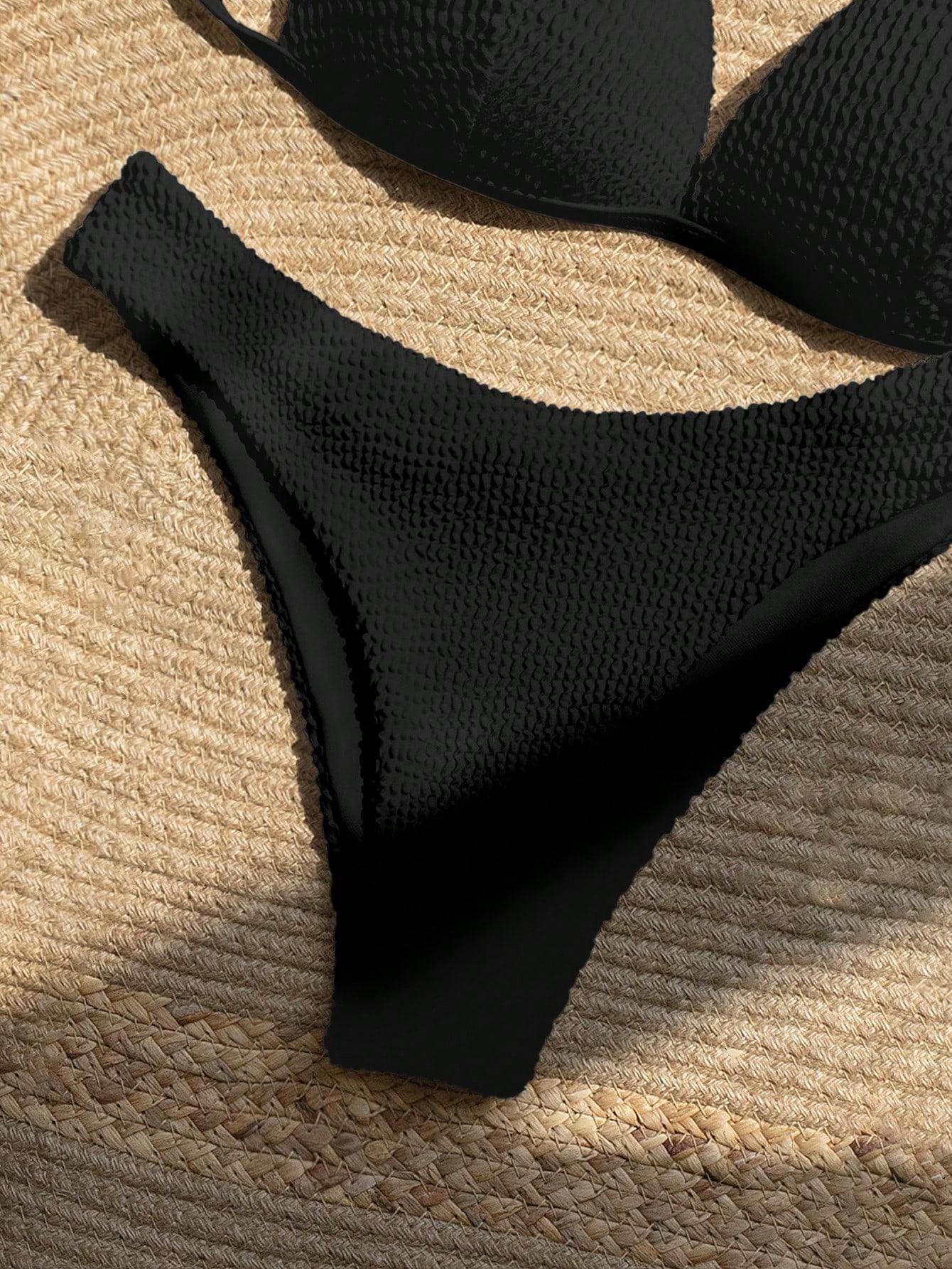 BELLISIA CZARNA GÓRA OD BIKINI WIĄZANIE S09__XL