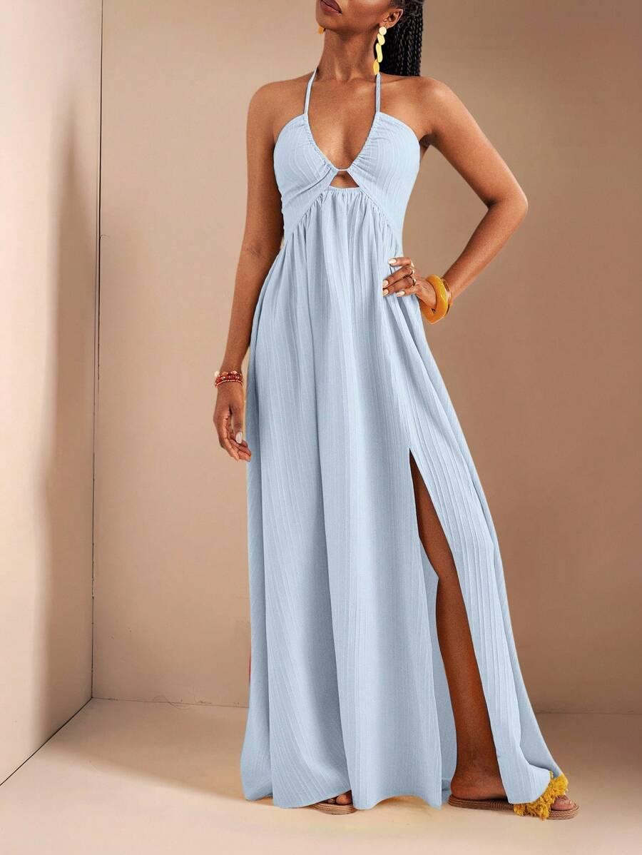 SHEIN NIEBIESKA MAXI SUKIENKA S06__S