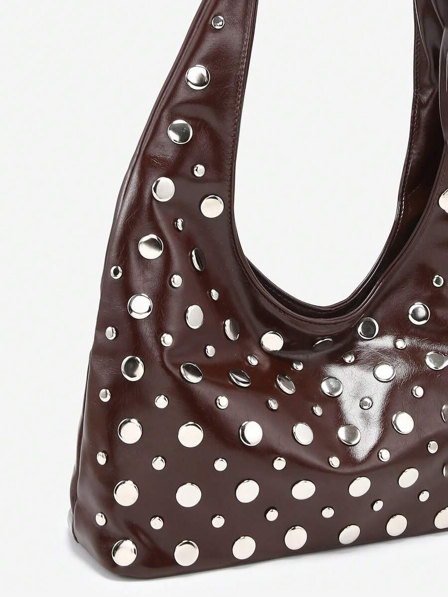 SHEIN BRĄZOWA TOREBKA ZDOBIENIE S07__14X10X31CM