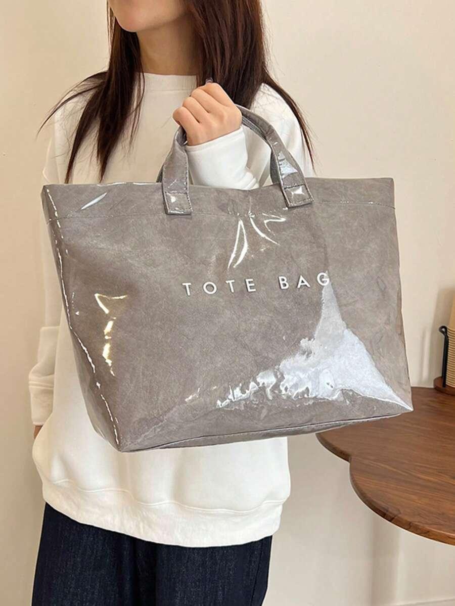 SHEIN TORBA NAPIS POŁYSK S07__36X31CM