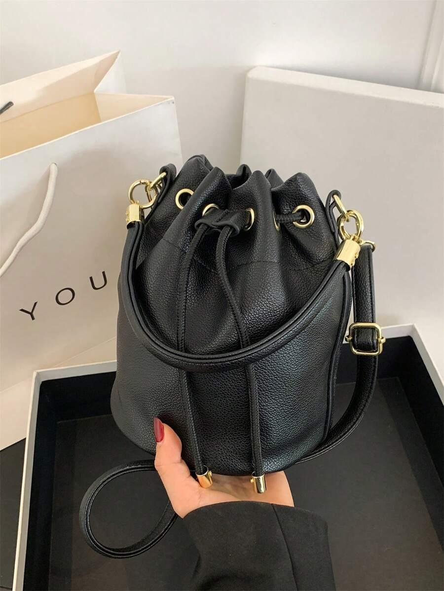 SHEIN CZARNE TOREBKA IMITACJA SKÓRY S07__16X16X20