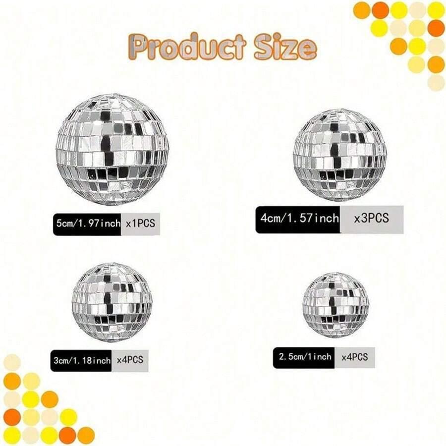 SHEIN SREBRNA KULA DEKORACJA 11-PACK S07__