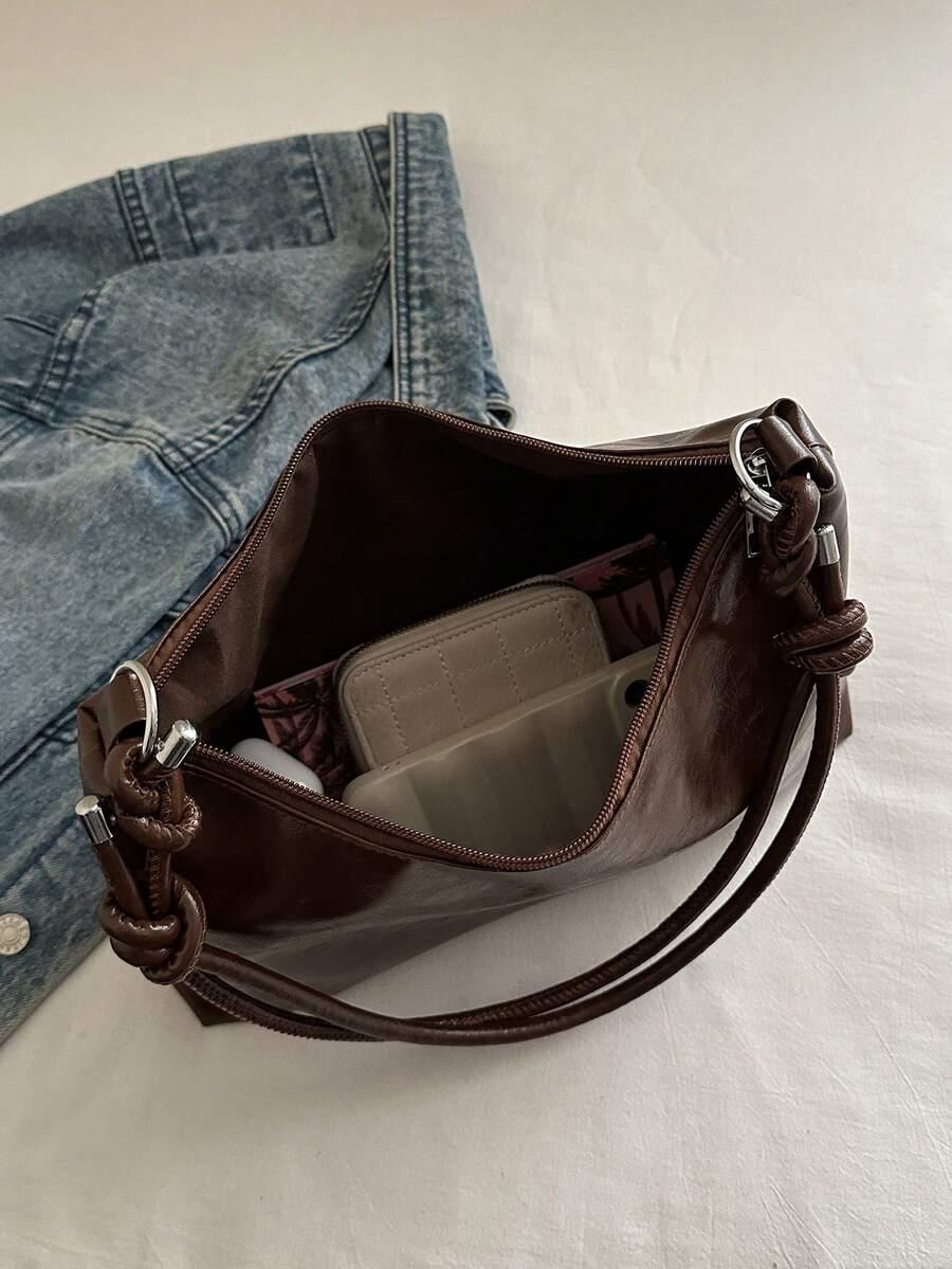 SHEIN BRĄZOWA TOREBKA IMITACJA SKÓRY S07__20,5X31