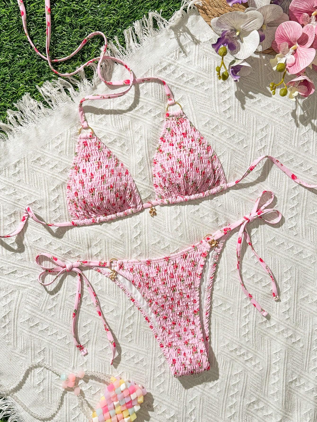 SHEIN DWUCZĘŚCIOWY STRÓJ KĄPIELOWY S09__L