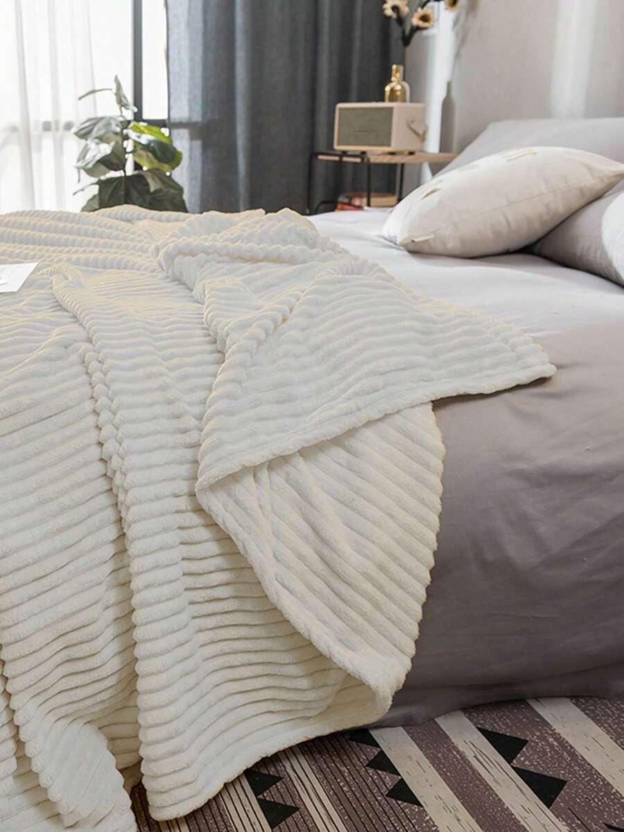 SHEIN BEŻOWY KOC TEKSTURA S07__120X200