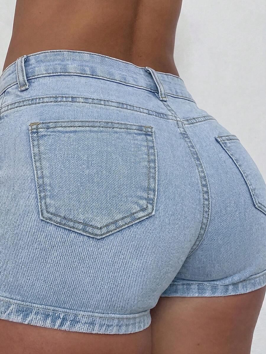 SHEIN NIEBIESKIE KRÓTKIE SPODENKI JEANS S06__S