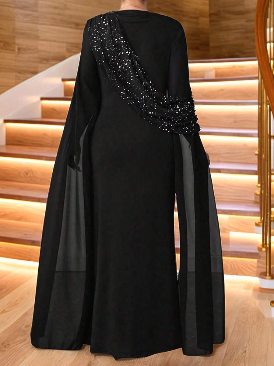SHEIN CZARNA MAXI SUKIENKA S06__46