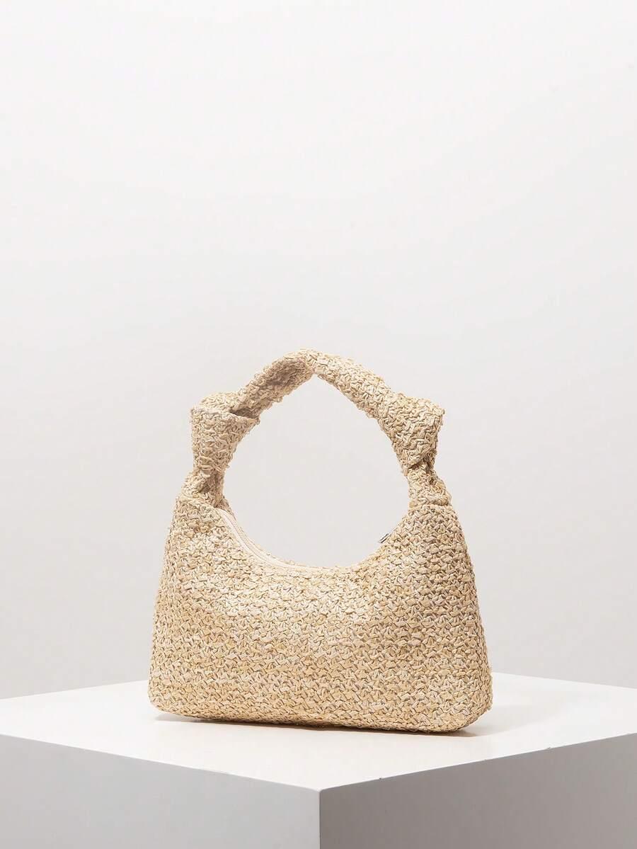 SHEIN BEŻOWA PLECIONA TOREBKA S07__15X6X26