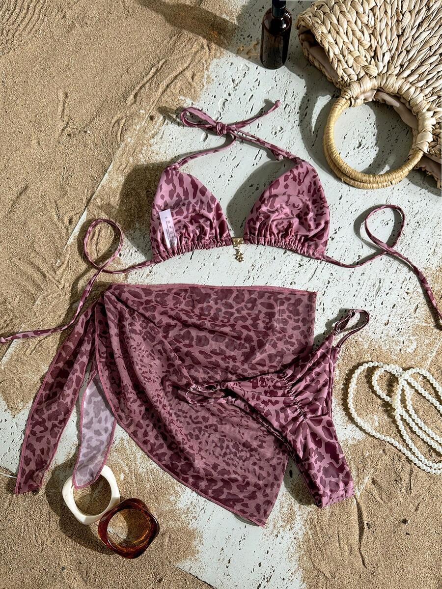 SHEIN DWUCZĘŚCIOWY STRÓJ KĄPIELOWY SARONG KOMPLET S09__S