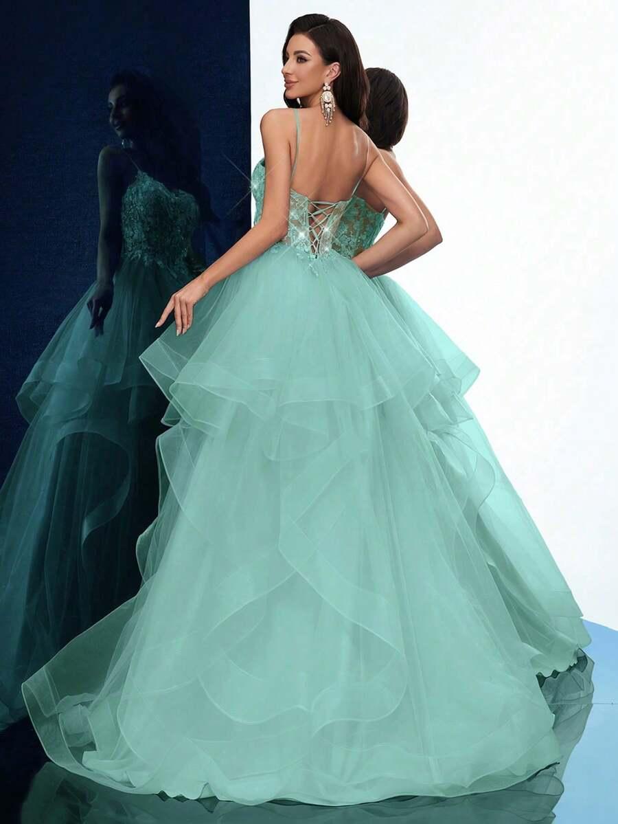 SHEIN ZIELONA MAXI SUKIENKA S09__S