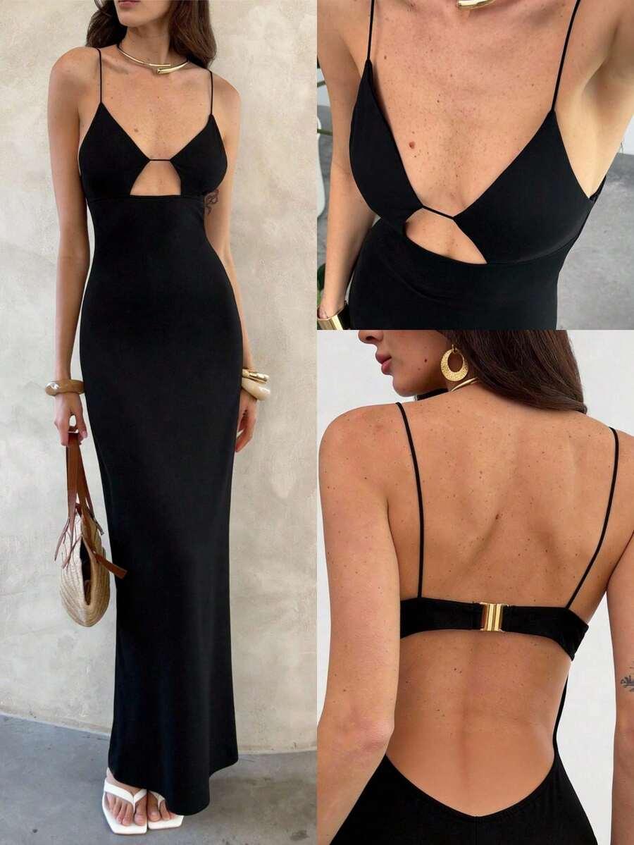 ALORUH CZARNA MAXI SUKIENKA S06__L