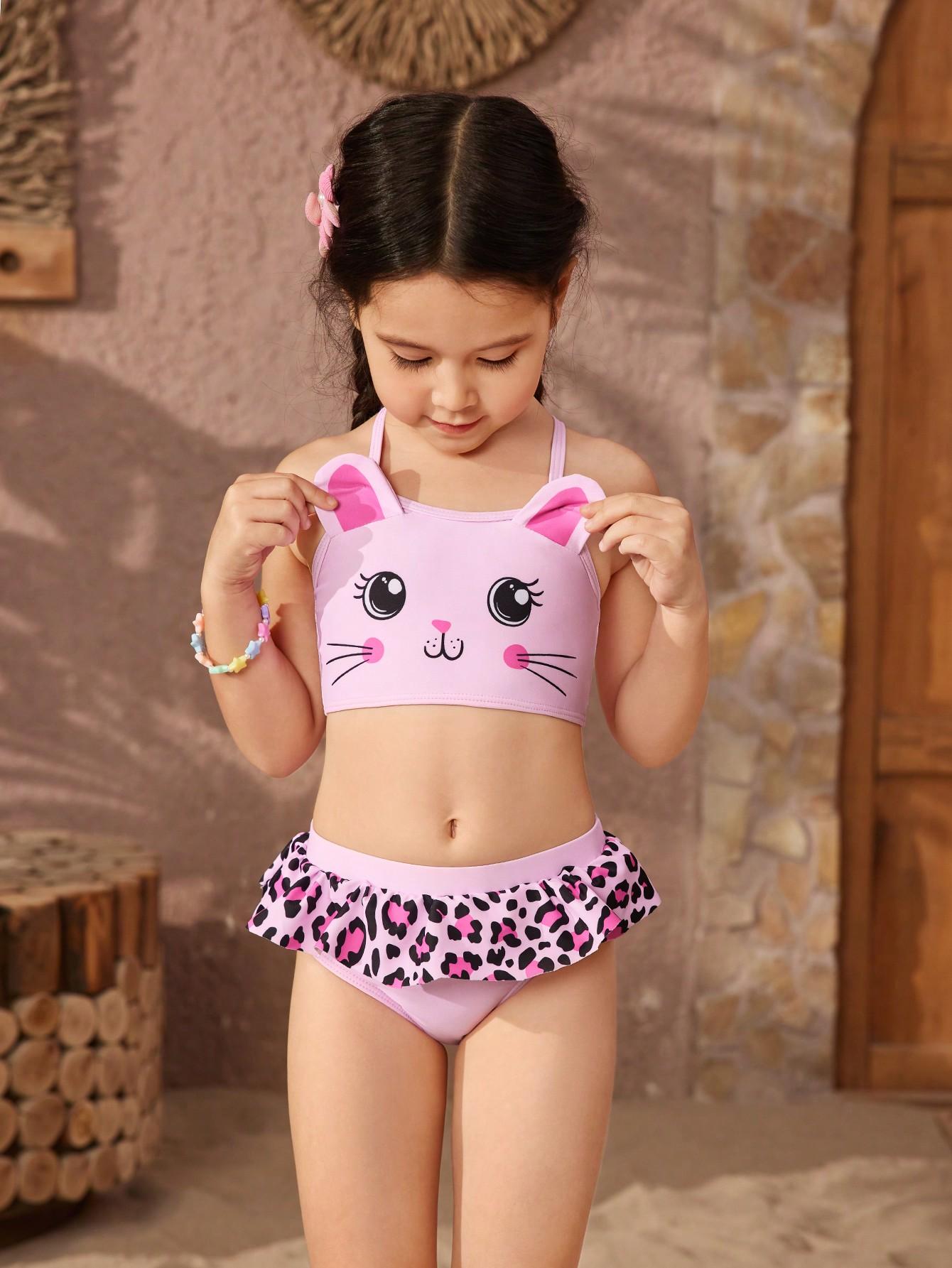 SHEIN DWUCZĘŚCIOWY STRÓJ KĄPIELOWY PRINT S09__104-110