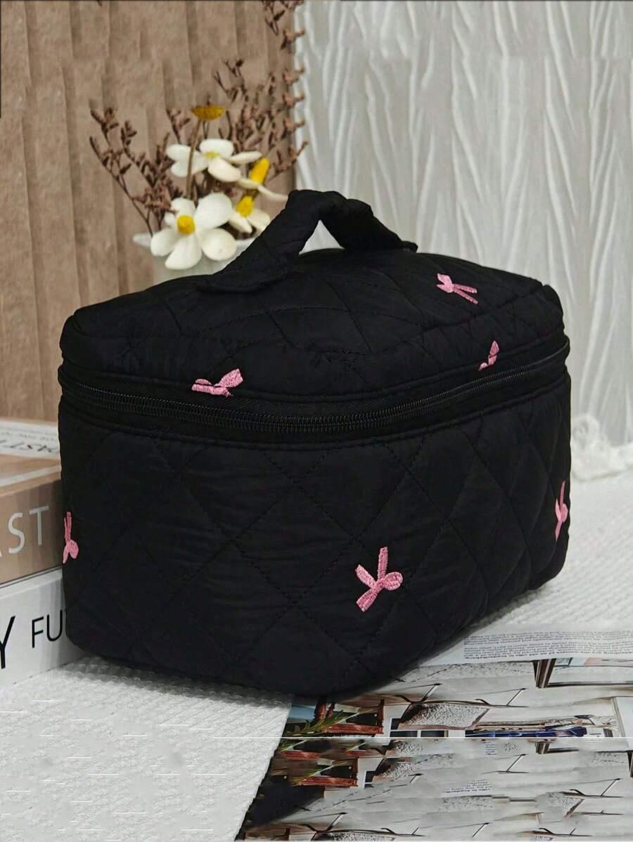 SHEIN CZARNA KOSMETYCZKA KOKARDY S07__28X17