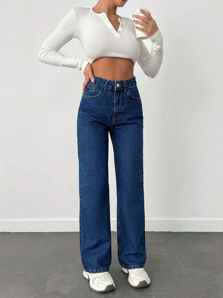 RUECHIC SPODNIE JEANS WYSOKI STAN S06__M