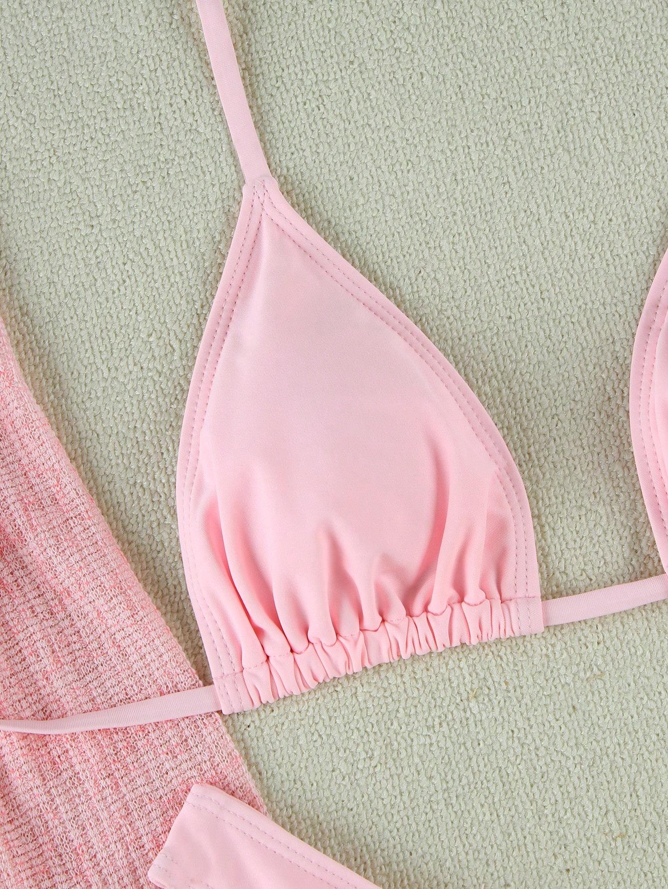 SHEIN DWUCZĘŚCIOWY STRÓJ KĄPIELOWY NARZUTKA S09__S