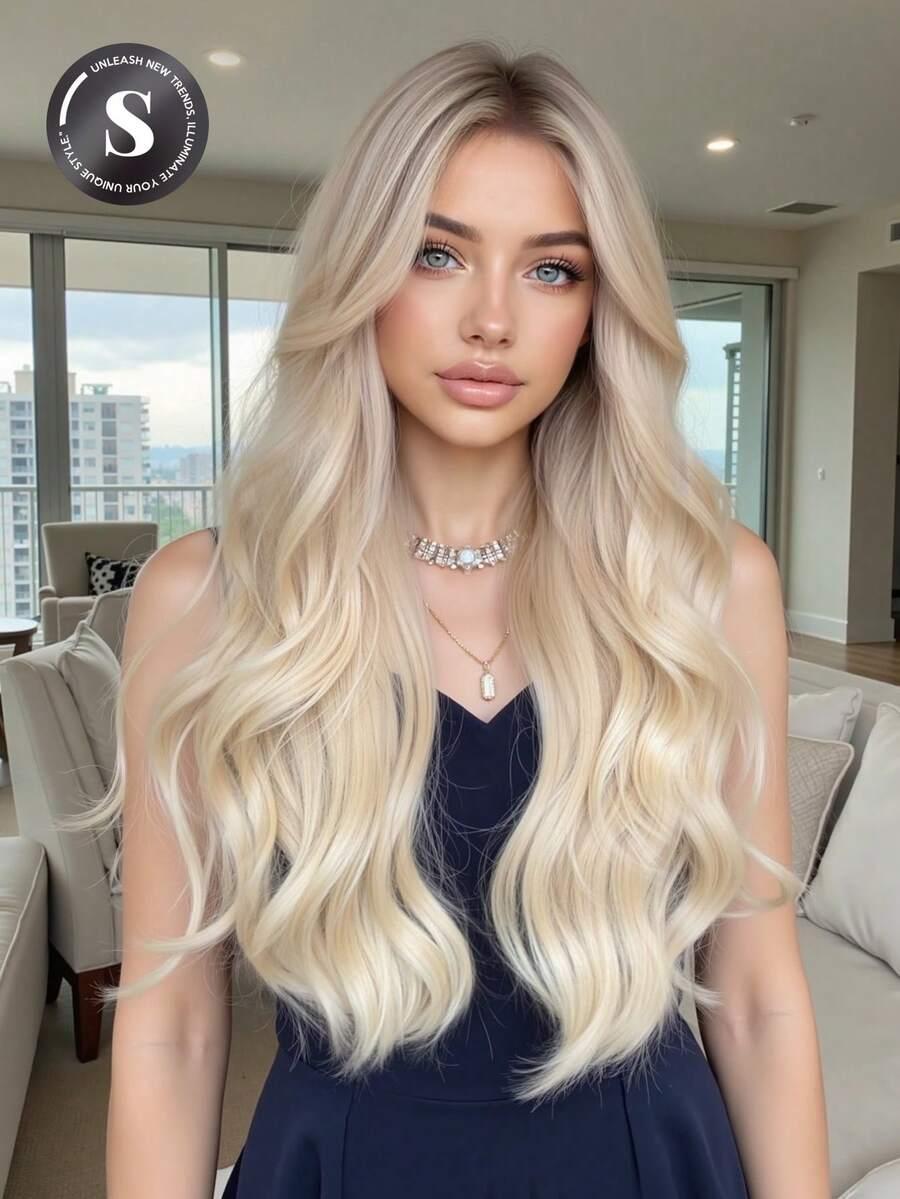 SHEIN BLOND PERUKA WŁOSY SYNTETYCZNE S07__66CM