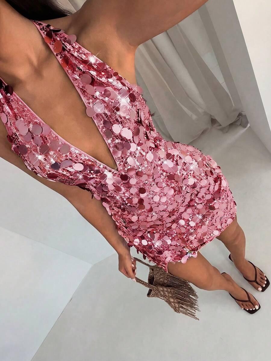 GLAMINE RÓŻOWA MINI SUKIENKA S06__L