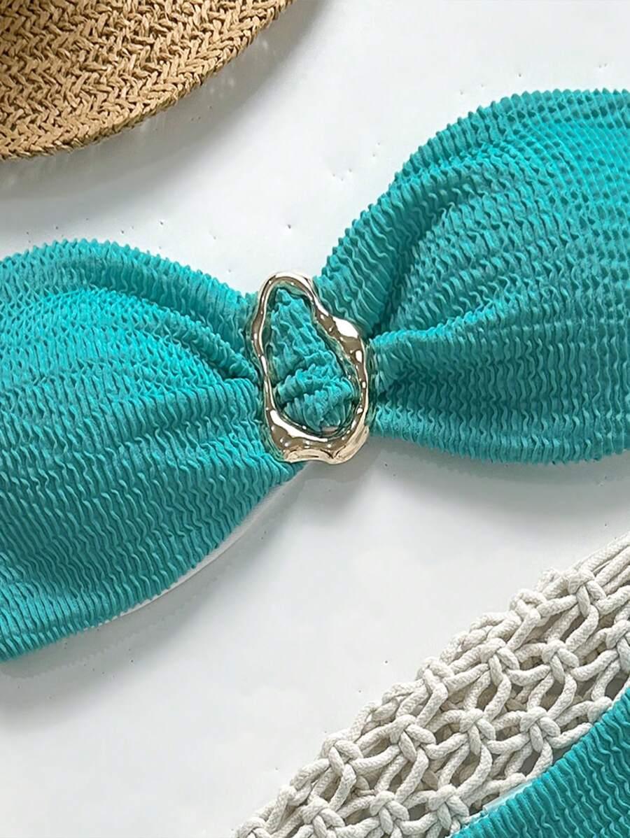 SHEIN DWUCZĘŚCIOWY STRÓJ KĄPIELOWY TEKSTURA S09__S