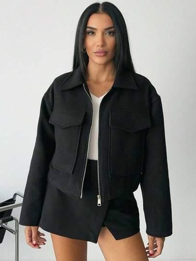 SHEIN CZARNA KURTKA ZAMEK W01__XXL