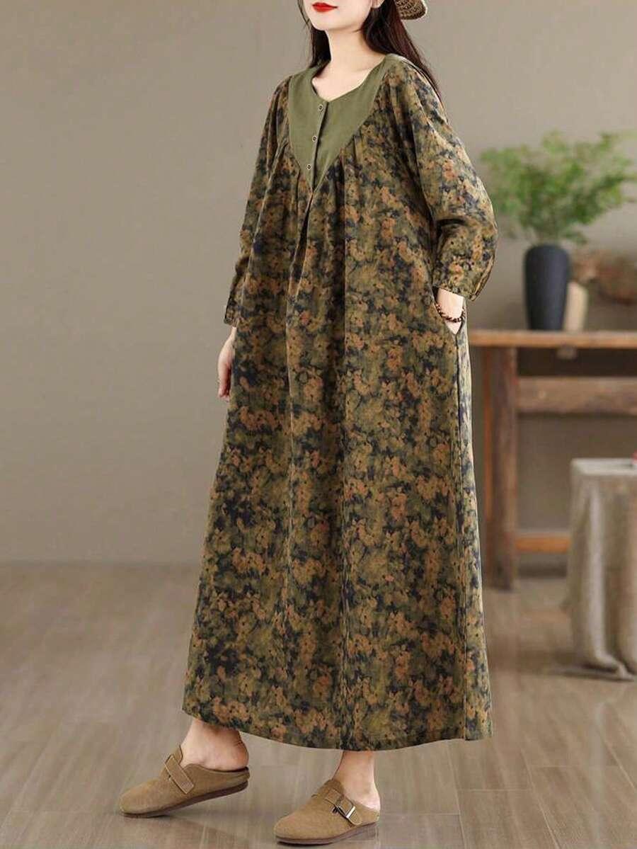 SHEIN MIDI SUKIENKA KWIATY S06__XL