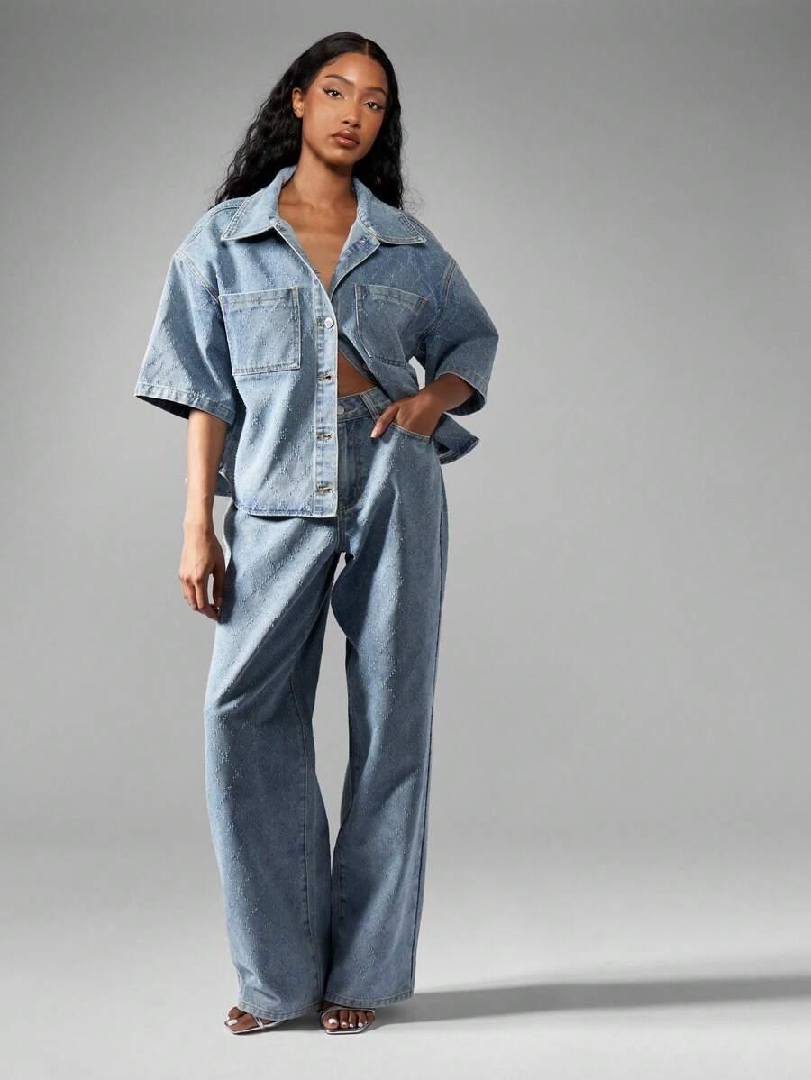 SHEIN NIEBIESKIE SPODNIE JEANS S06__L/30