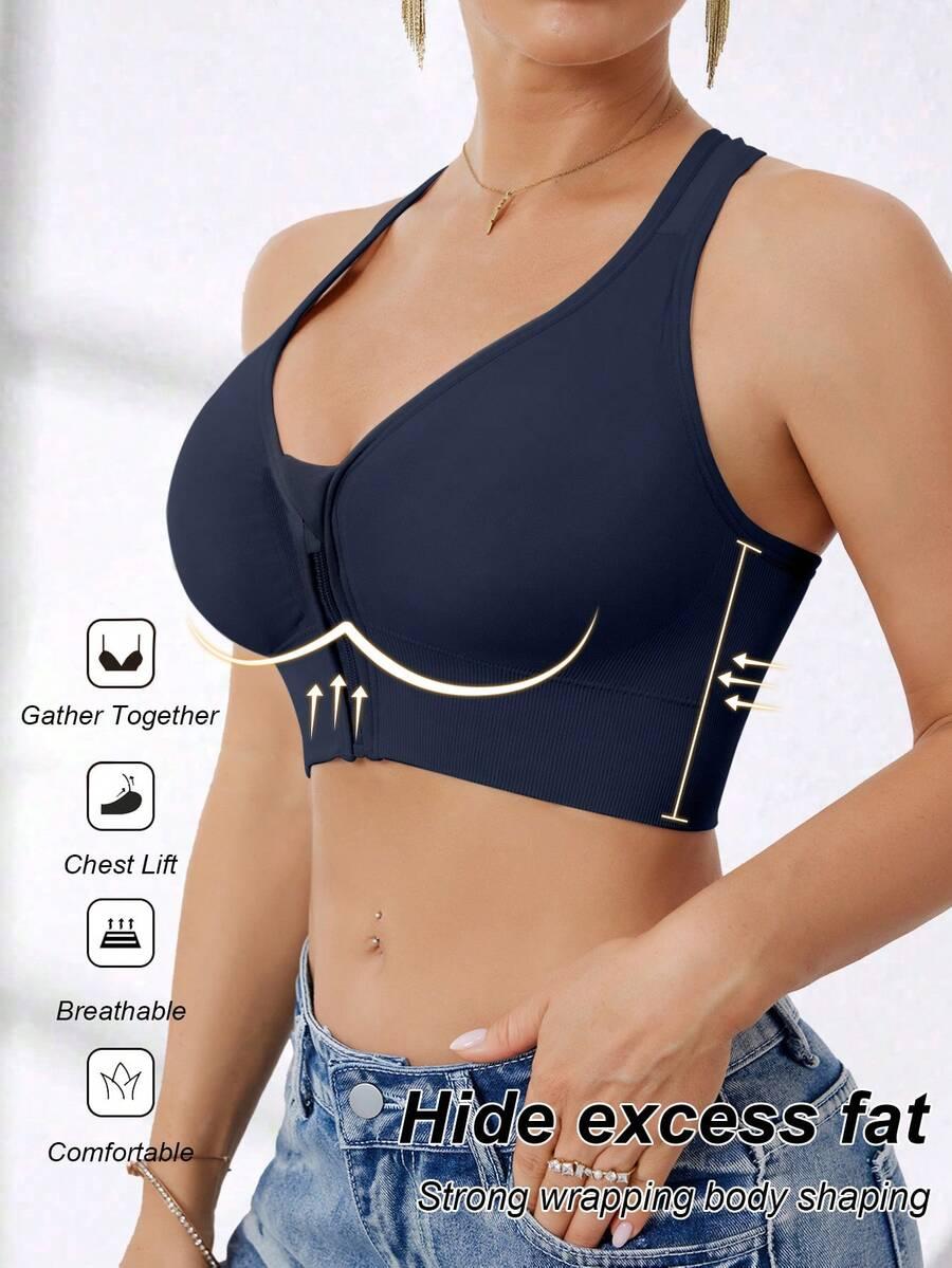 SHEIN GRANATOWY BIUSTONOSZ SPORTOWY S06__L