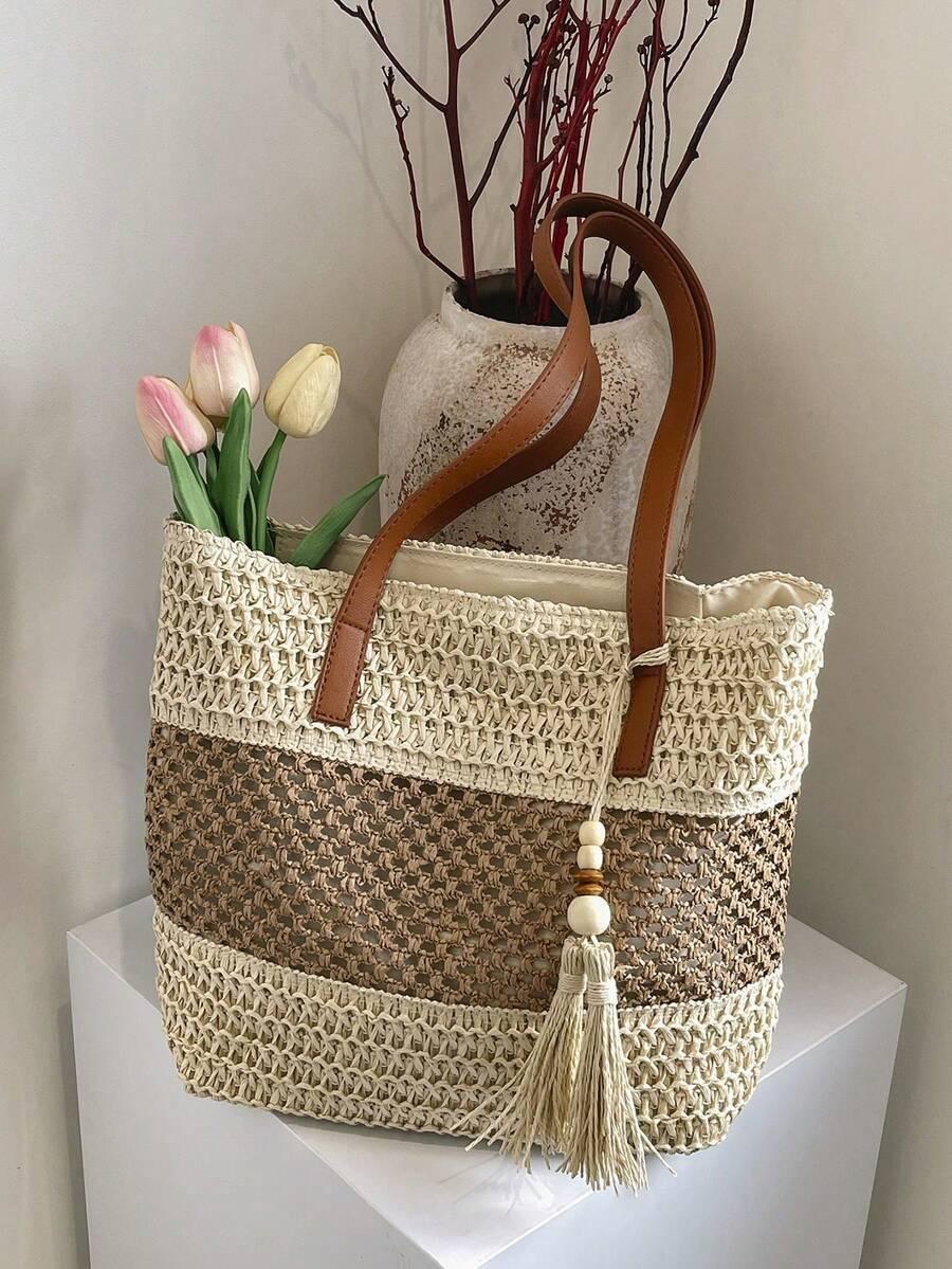 SHEIN BEŻOWA TOREBKA NA RAMIĘ S07__36X10X30CM