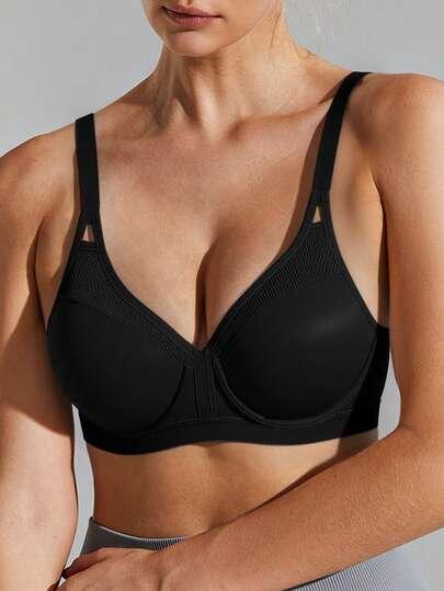 SHEIN CZARNY GŁADKI BIUSTONOSZ S09__85C