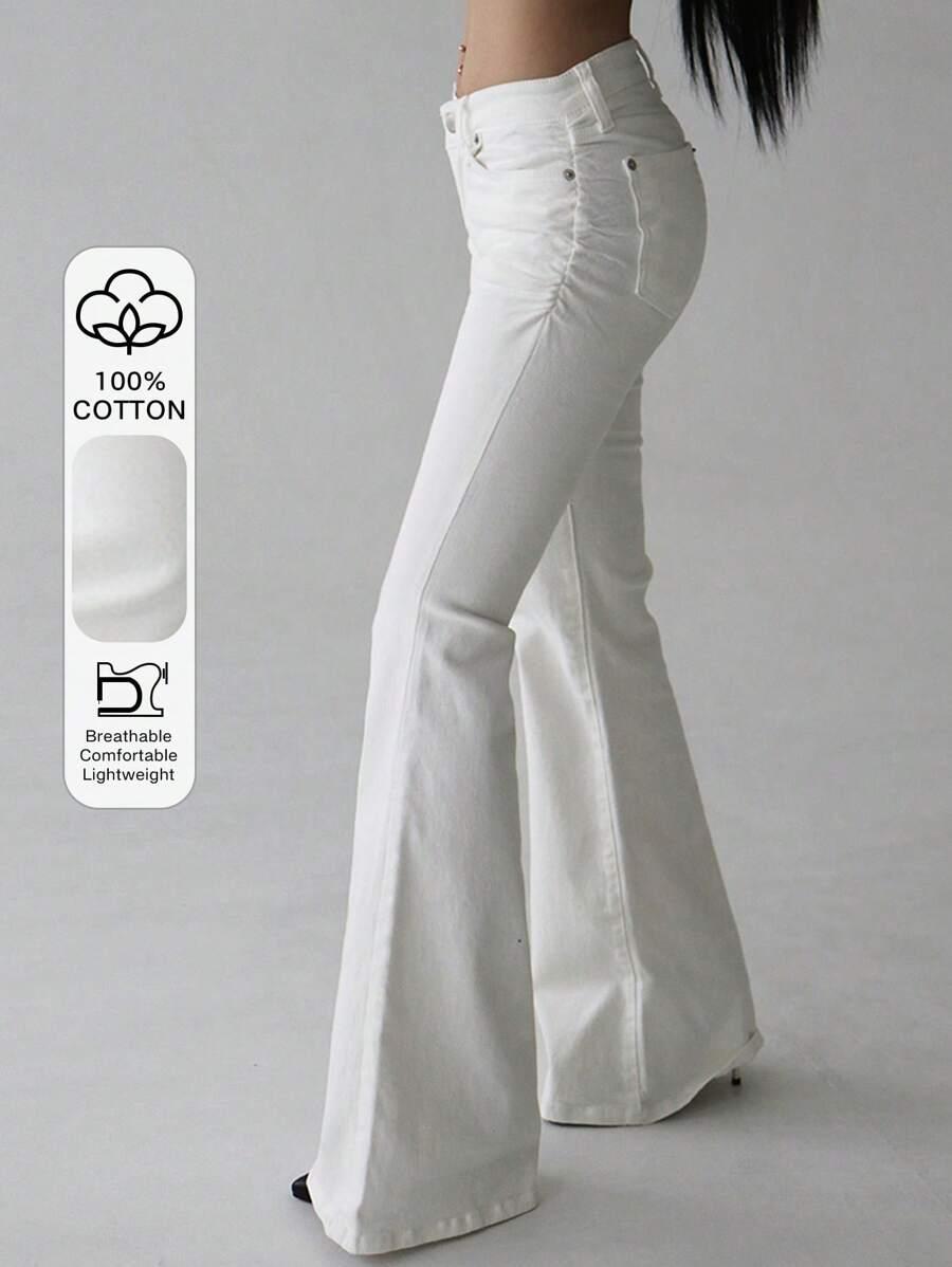 SHEIN BIAŁE SPODNIE JEANS