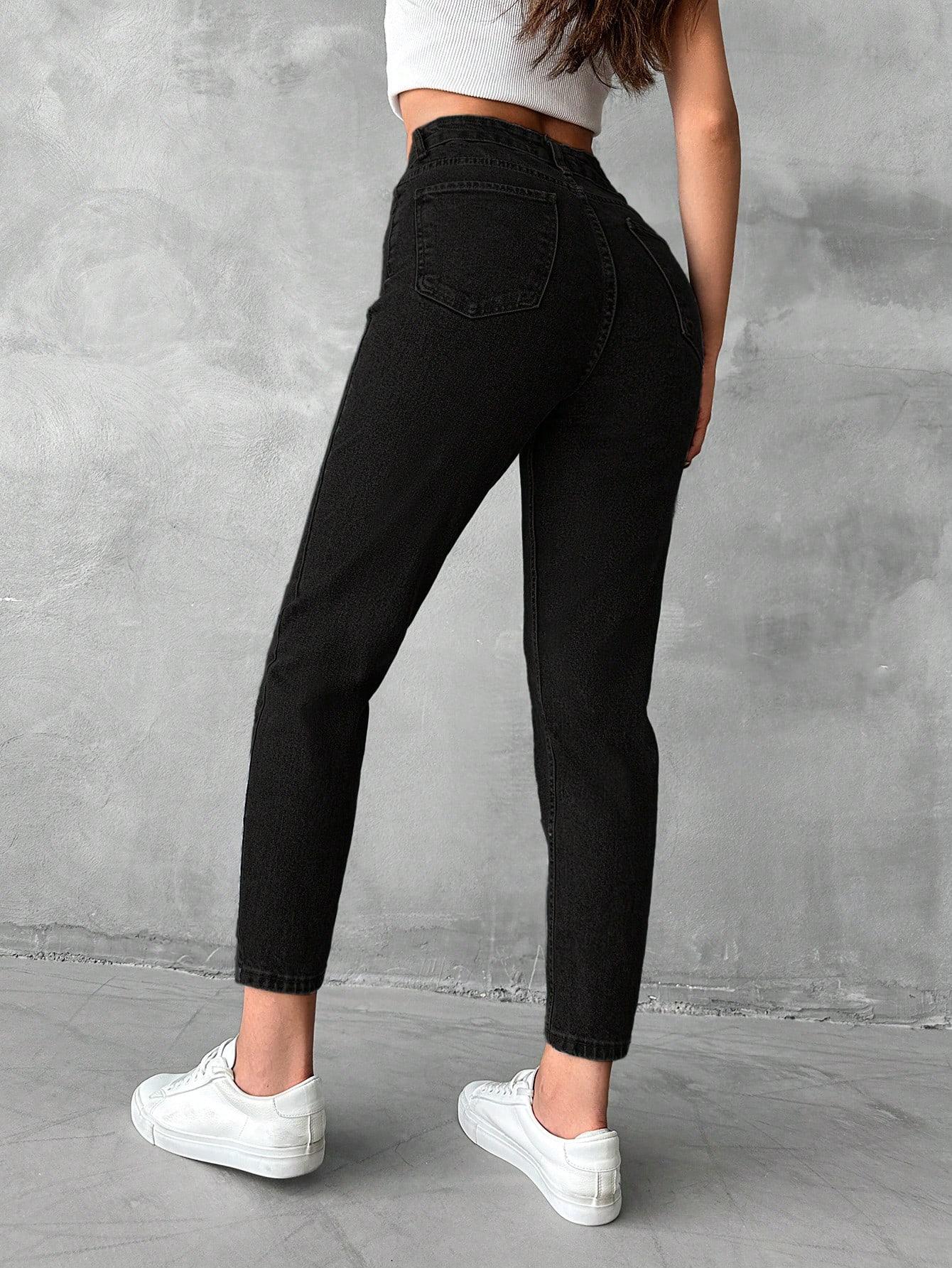 SHEIN CZARNE SPODNIE JEANS S06__S