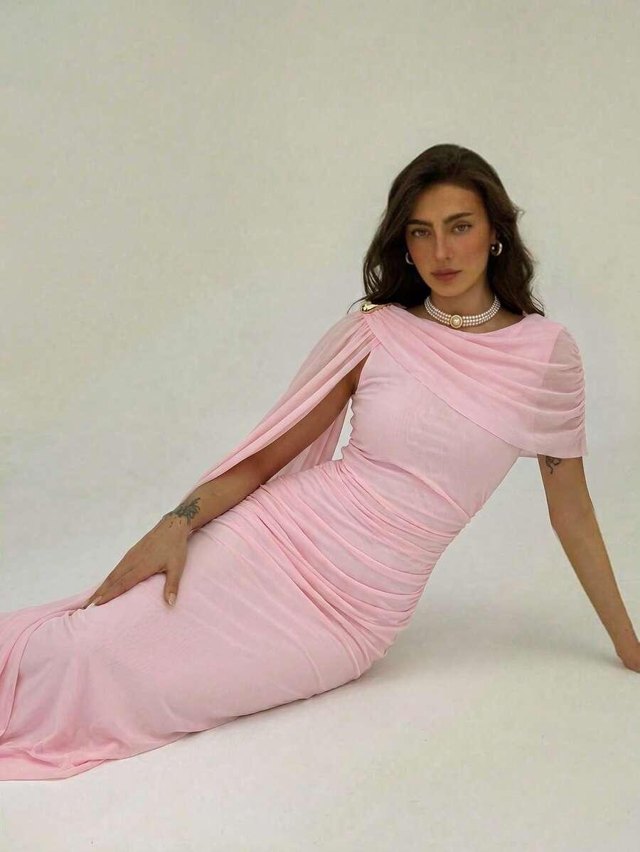 SHEIN RÓŻOWA MAXI SUKIENKA S06__M