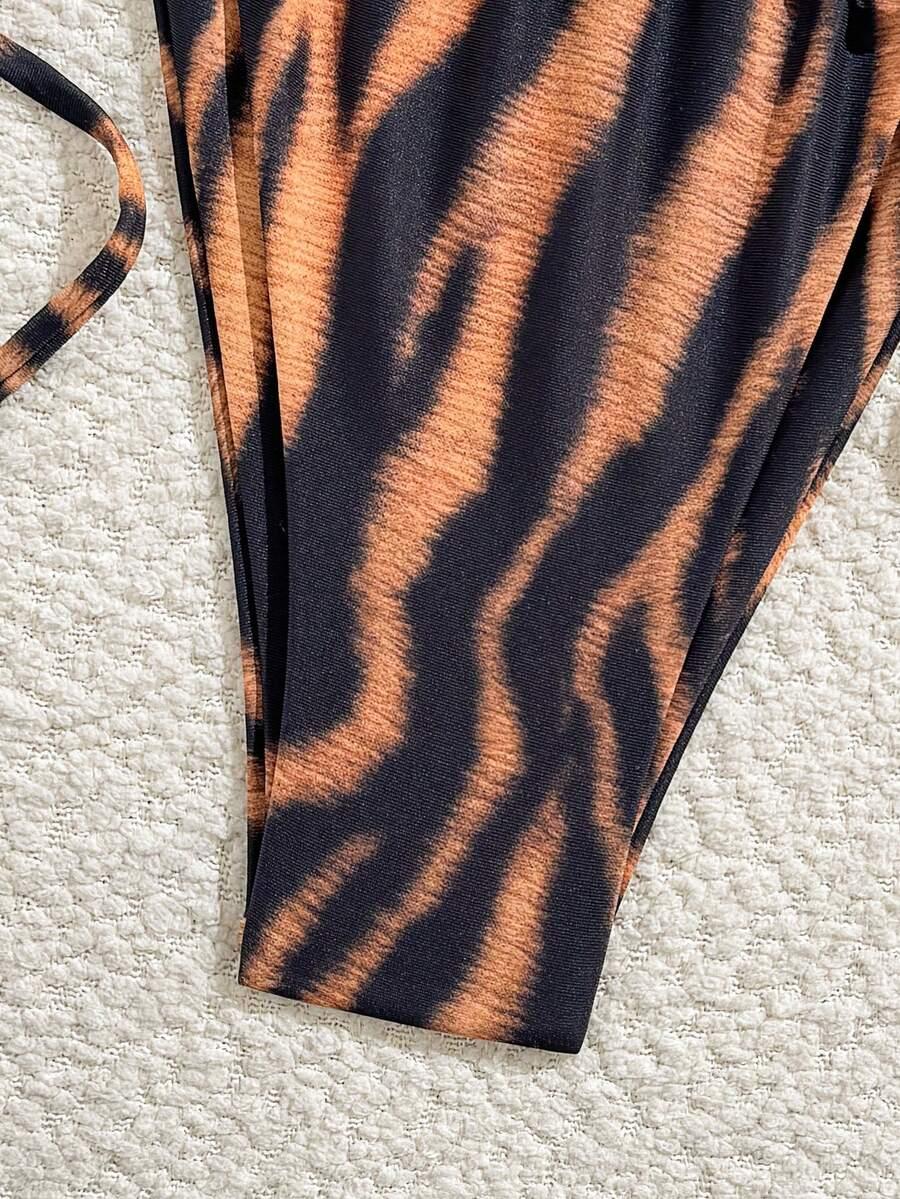 SHEIN DWUCZĘŚCIOWY STRÓJ KĄPIELOWY ANIMAL PRINT S09__S