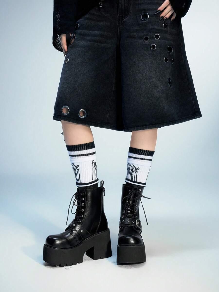 SUGERPUNK CZARNE BOTKI PLATFORMA W01__38