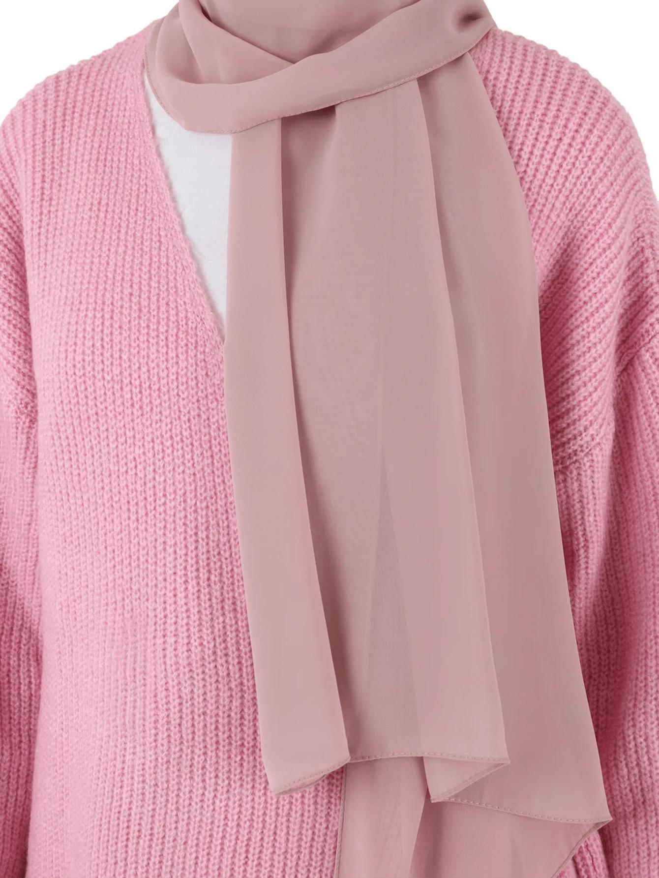 SHEIN RÓŻOWA CHUSTA NA GŁOWĘ S07__75X180