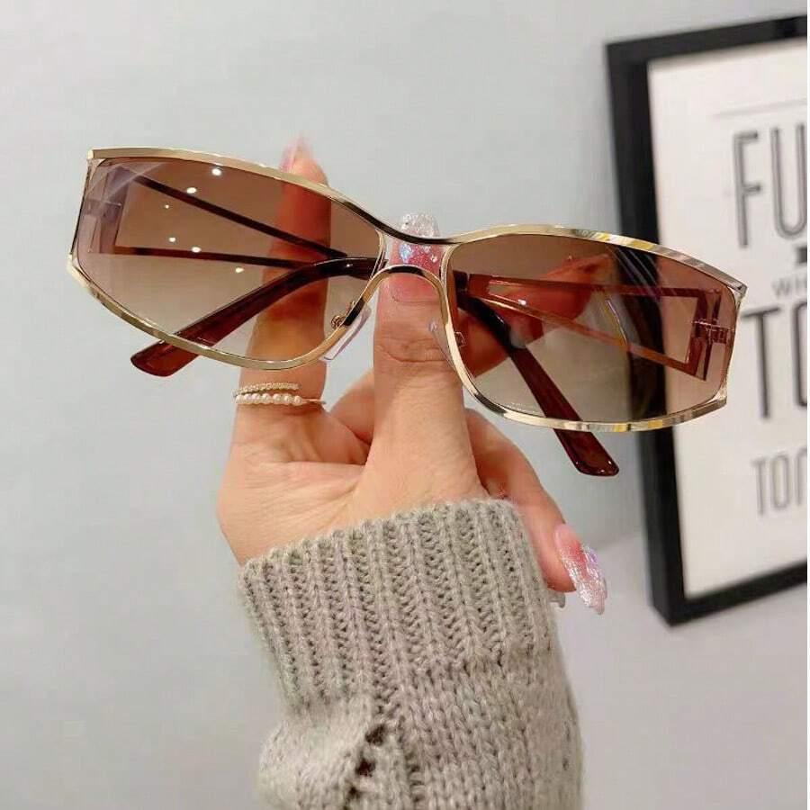 SHEIN OKULARY PRZECIWSŁONECZNE ZŁOTE OPRAWKI S07
