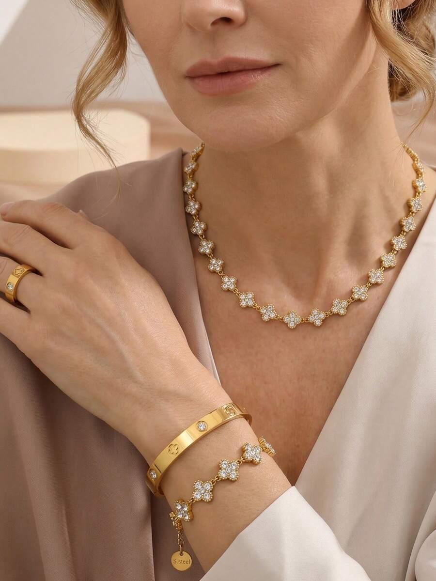 SHEIN ZŁOTY NASZYJNIK ZDOBIENIA S07