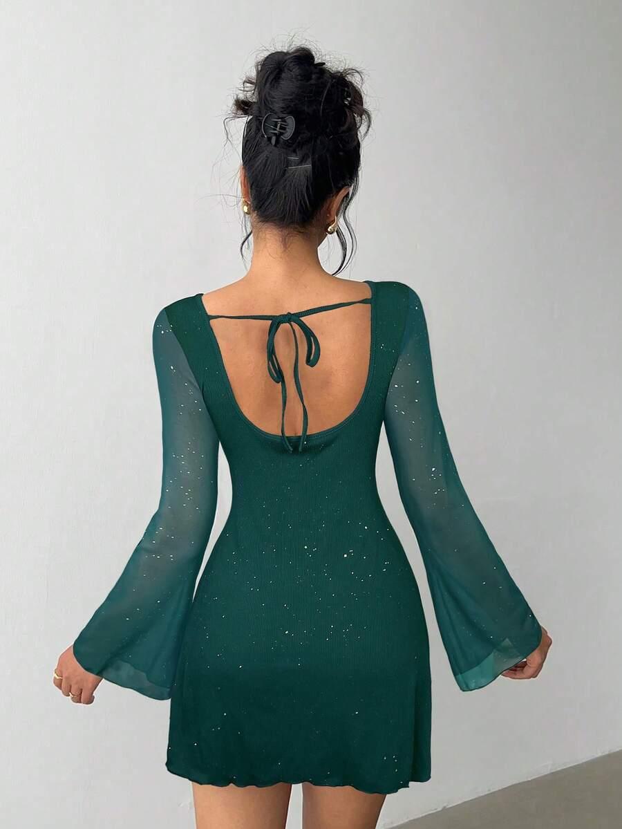 SHEIN ZIELONA MINI SUKIENKA S06__L