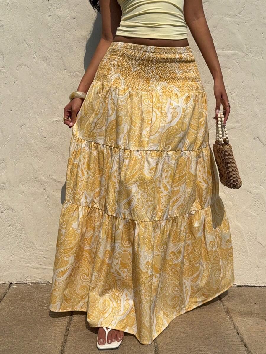 SHEIN ŻÓŁTA MAXI SPÓDNICA S06__L