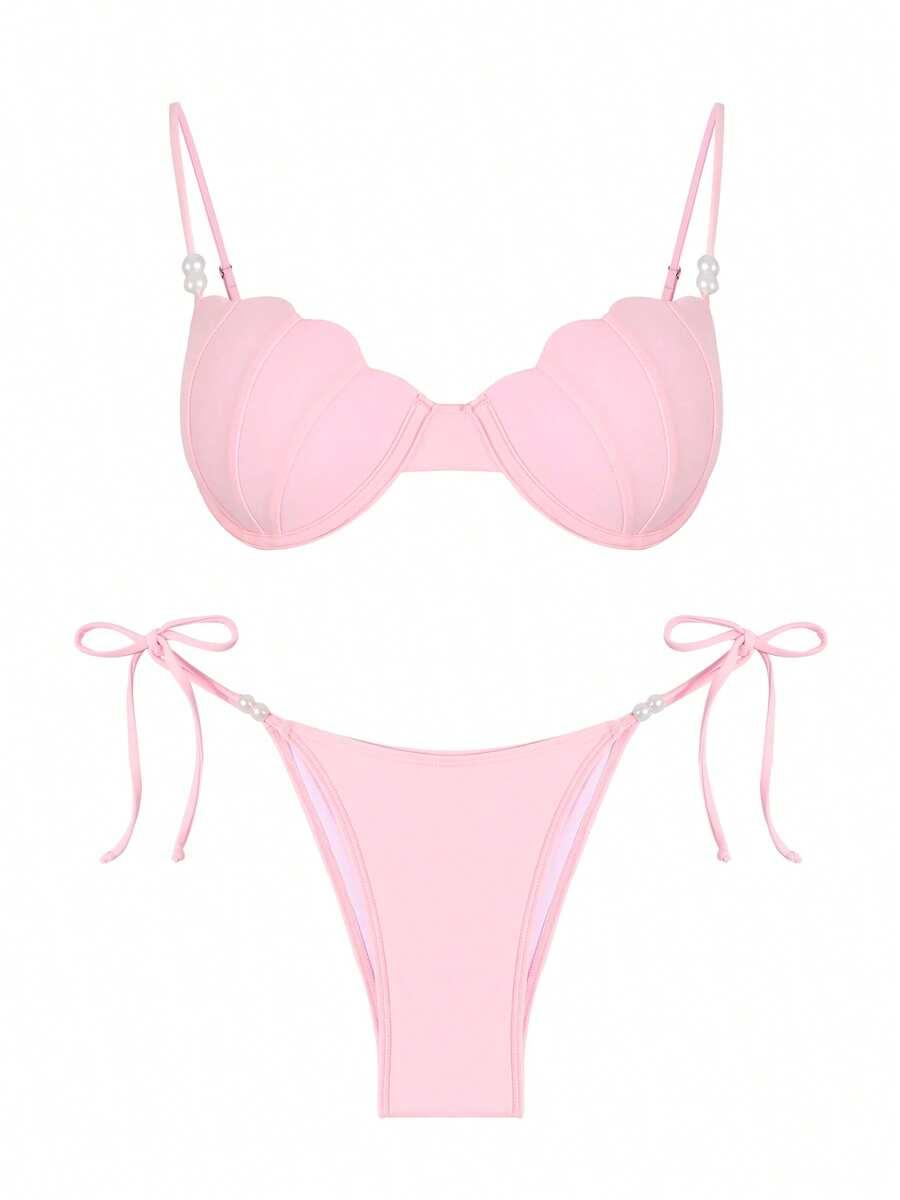 SHEIN RÓŻOWY STRÓJ KĄPIELOWY DWUCZĘŚCIOWY S09__S