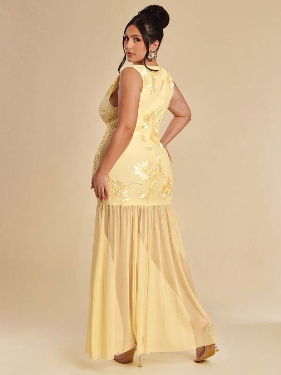 SHEIN ŻÓŁTA MAXI SUKIENKA S06__XXL