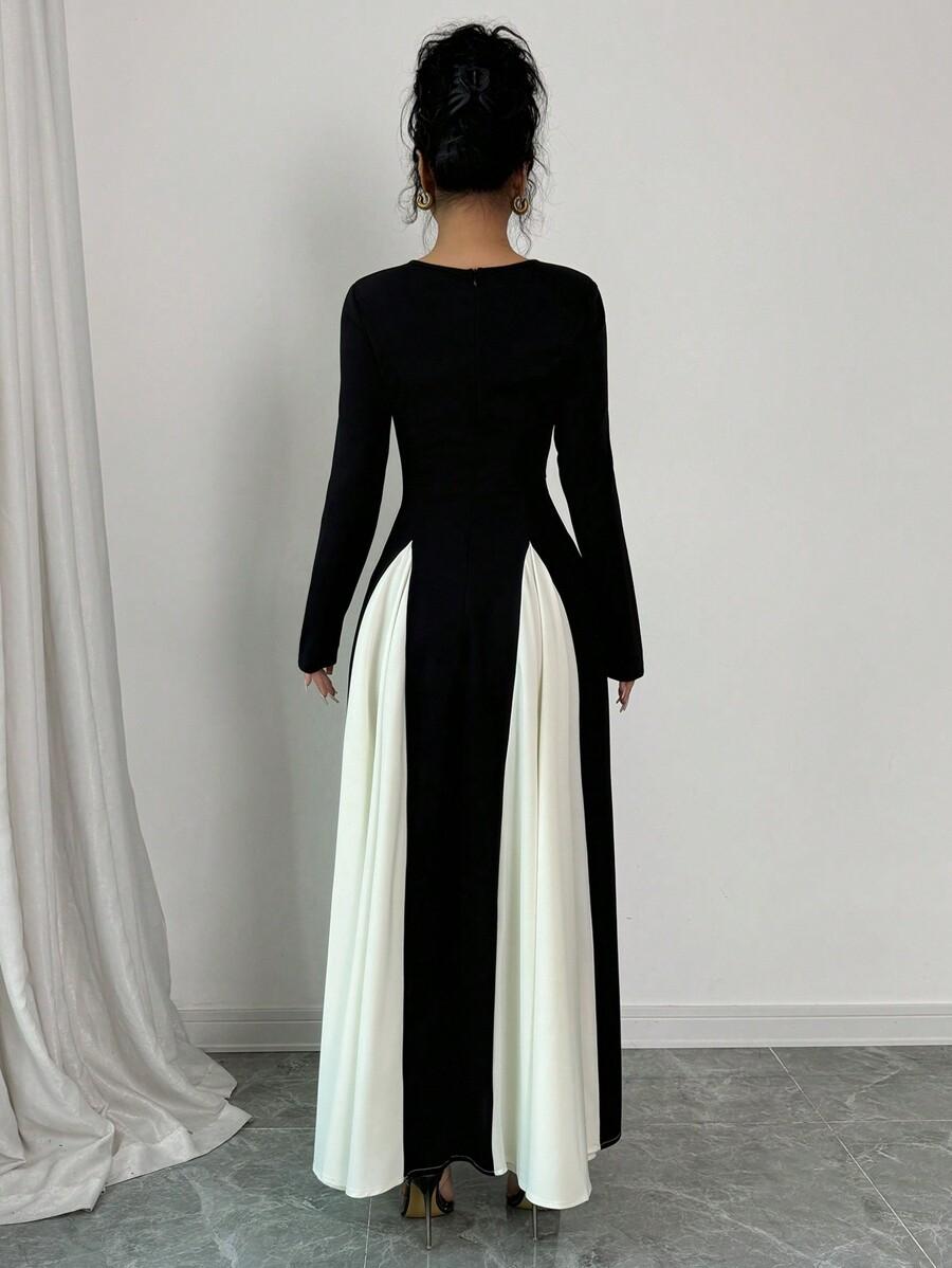 SHEIN MAXI SUKIENKA KONTRAST S06__S
