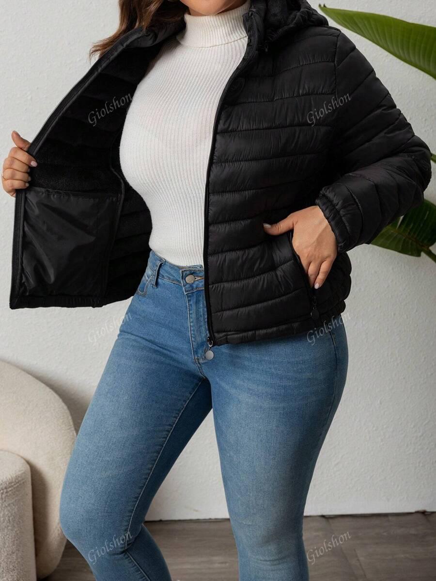 SHEIN CZARNA PIKOWANA KURTKA KAPTUR W01__52