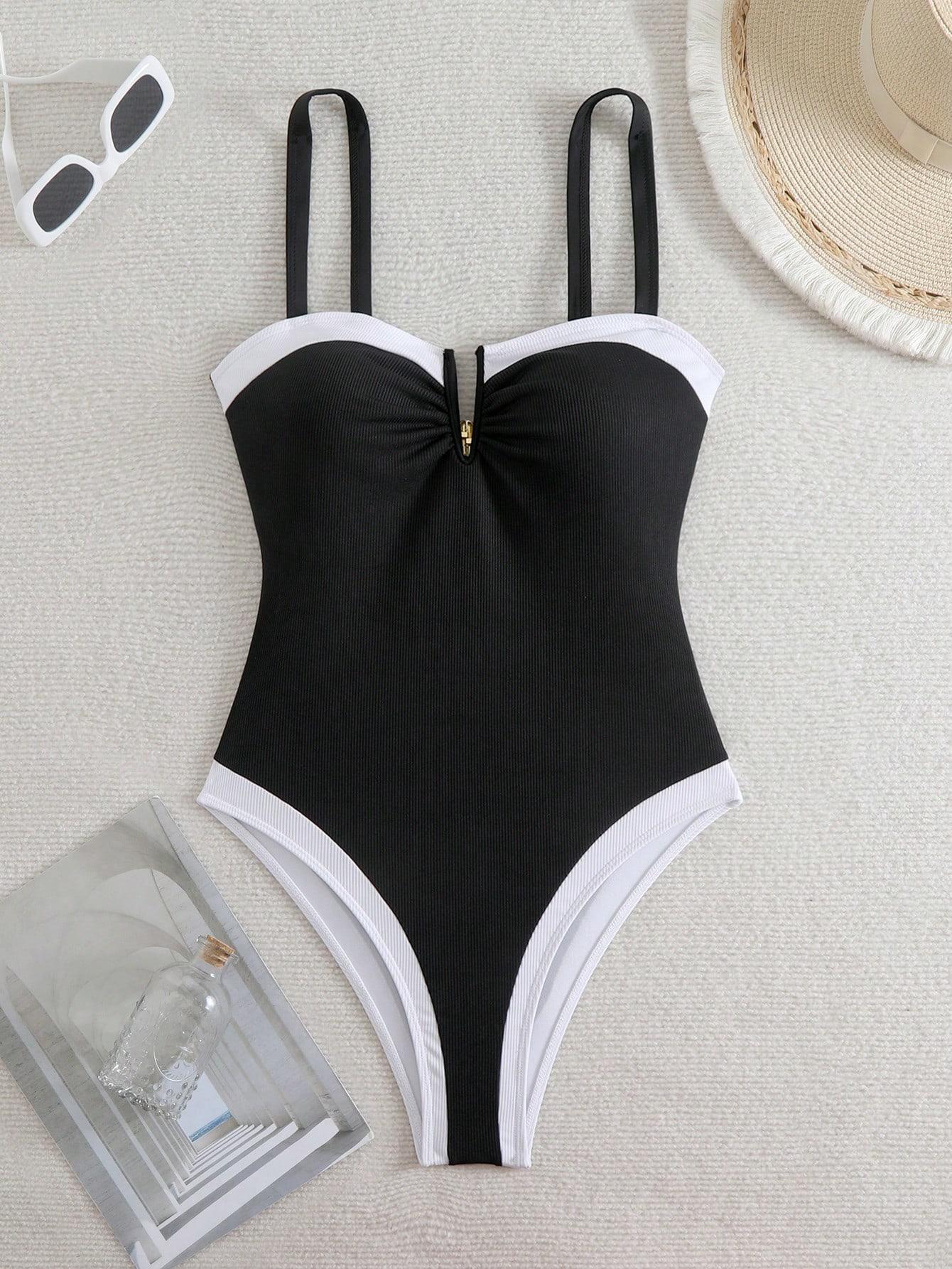 SHEIN JEDNOCZĘŚCIOWY STRÓJ KĄPIELOWY S09__L