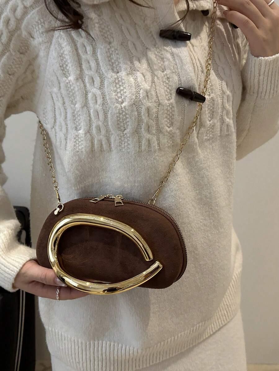 SHEIN BRĄZOWA TOREBKA ŁAŃCUSZEK S07__
