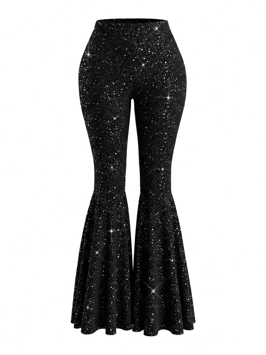 SHEIN SPODNIE DZWONY ZDOBIENIE S06__M