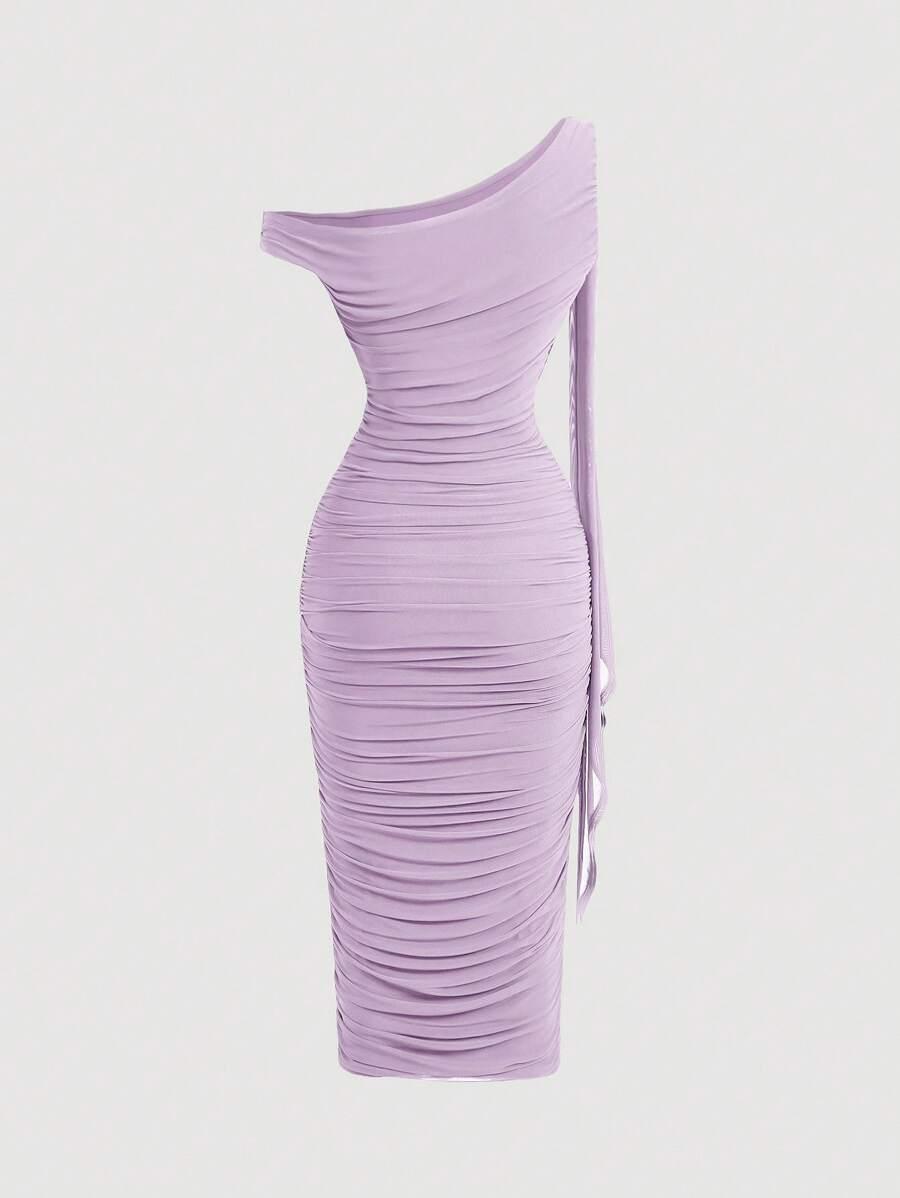 SHEIN FIOLETOWA SUKIENKA MARSZCZENIE S06__S