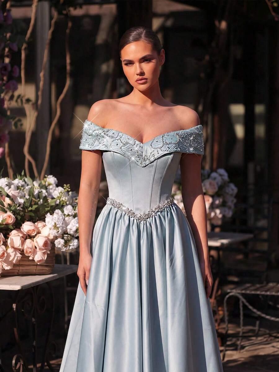 AUREIA ZIELONA MAXI SUKIENKA ODKRYTE RAMIONA ZDOBIENIA PK01__L