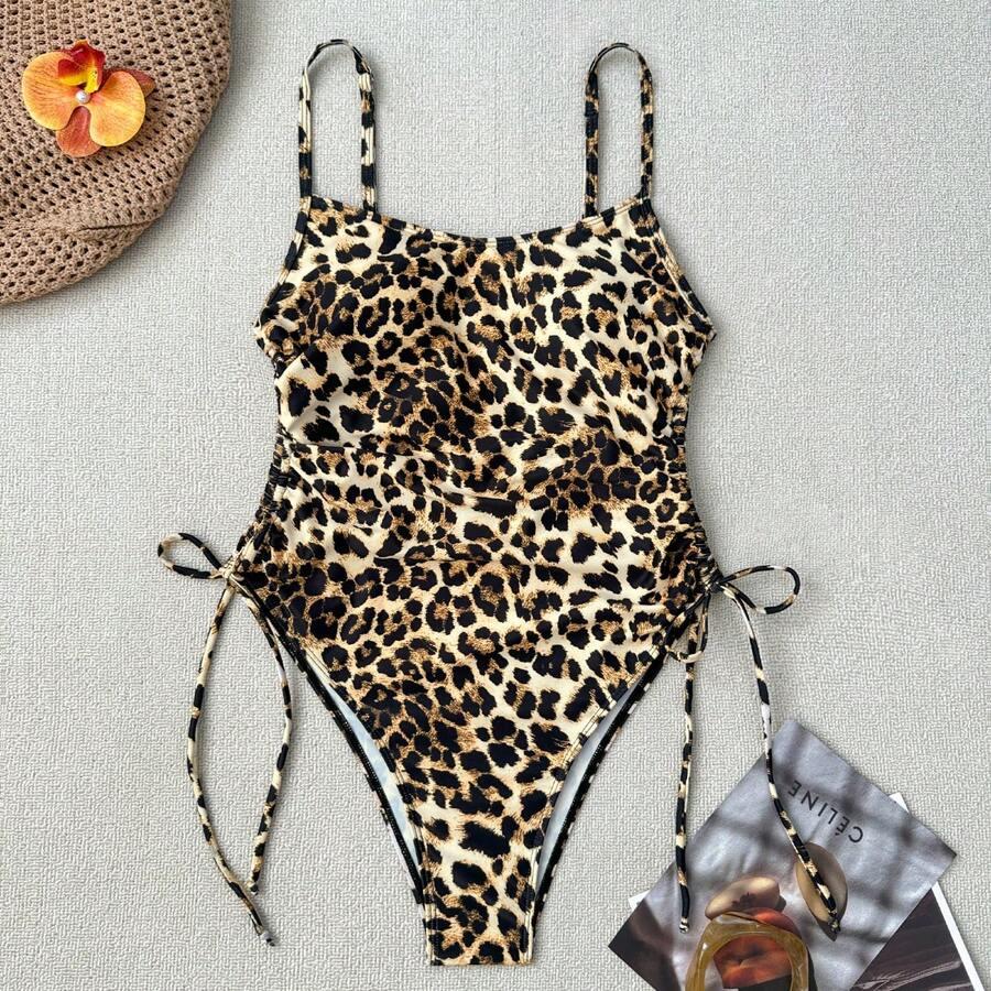 SHEIN JEDNOCZĘŚCIOWY STRÓJ KĄPIELOWY ANIMAL PRINT S09__L