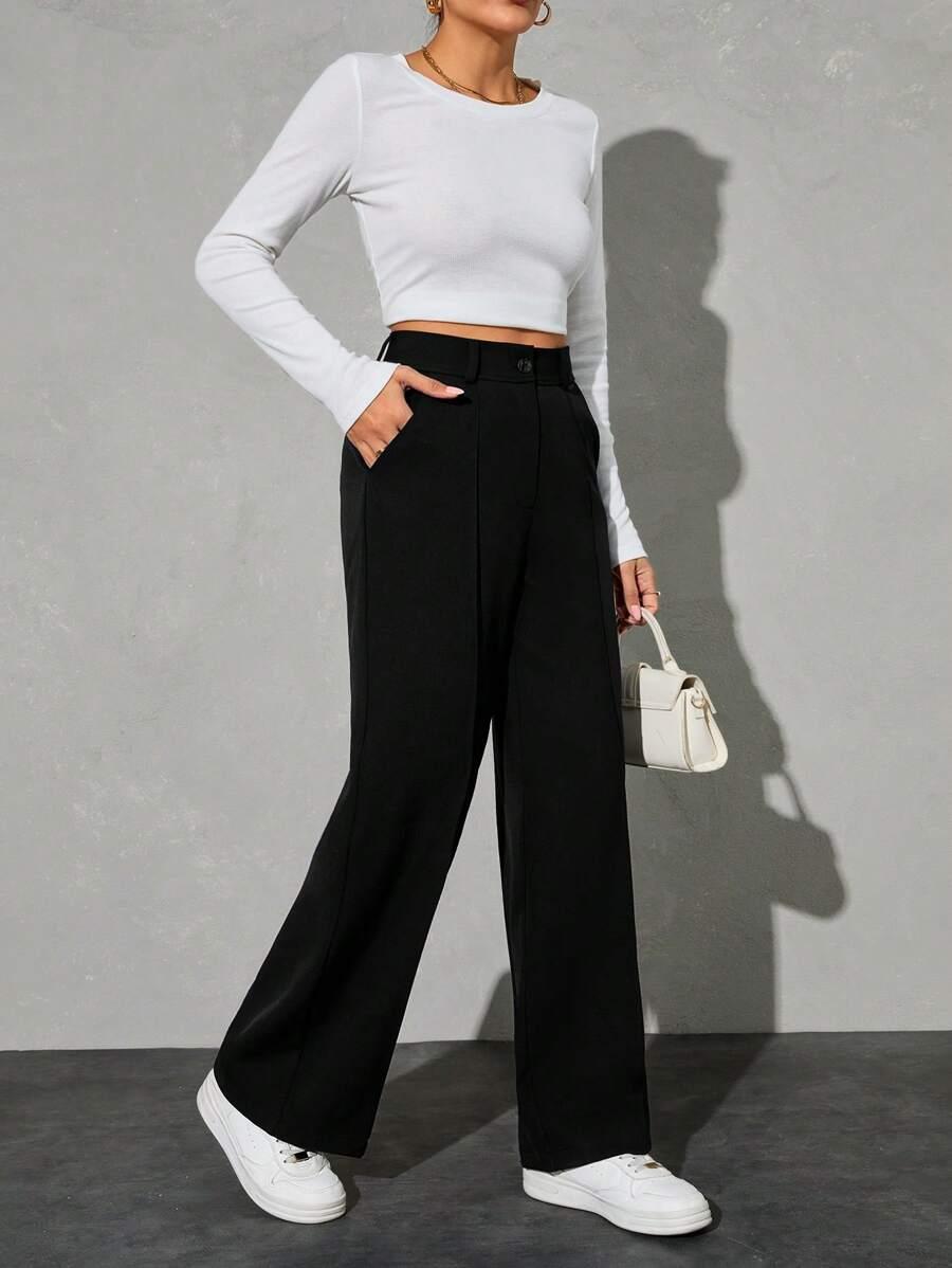 SHEIN CZARNE SPODNIE CASUAL S06__L